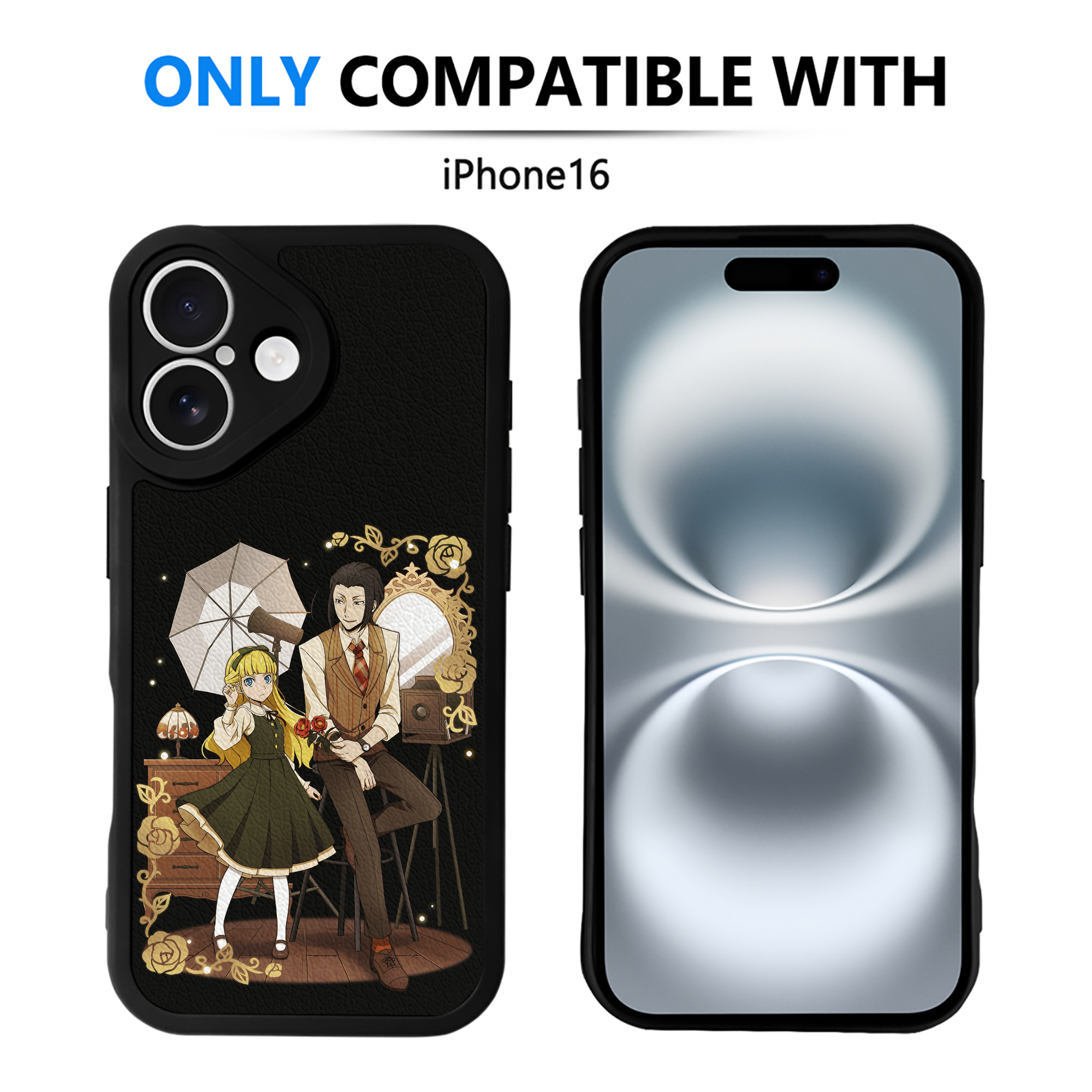 （画像用） 文豪ストレイドッグス Bungo Stray Dogs 【iPhone 16シリーズ対応】シリコンスマホケース（レザー調） 材質：シリコン